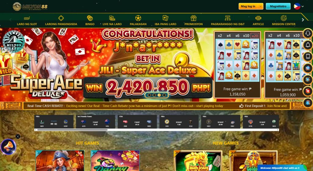 milyon88 online casino screen